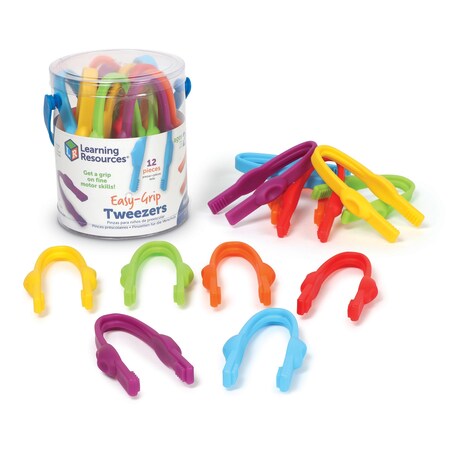 Learning Resources Easy Grip Preschool Tweezers, 12PK LER2965